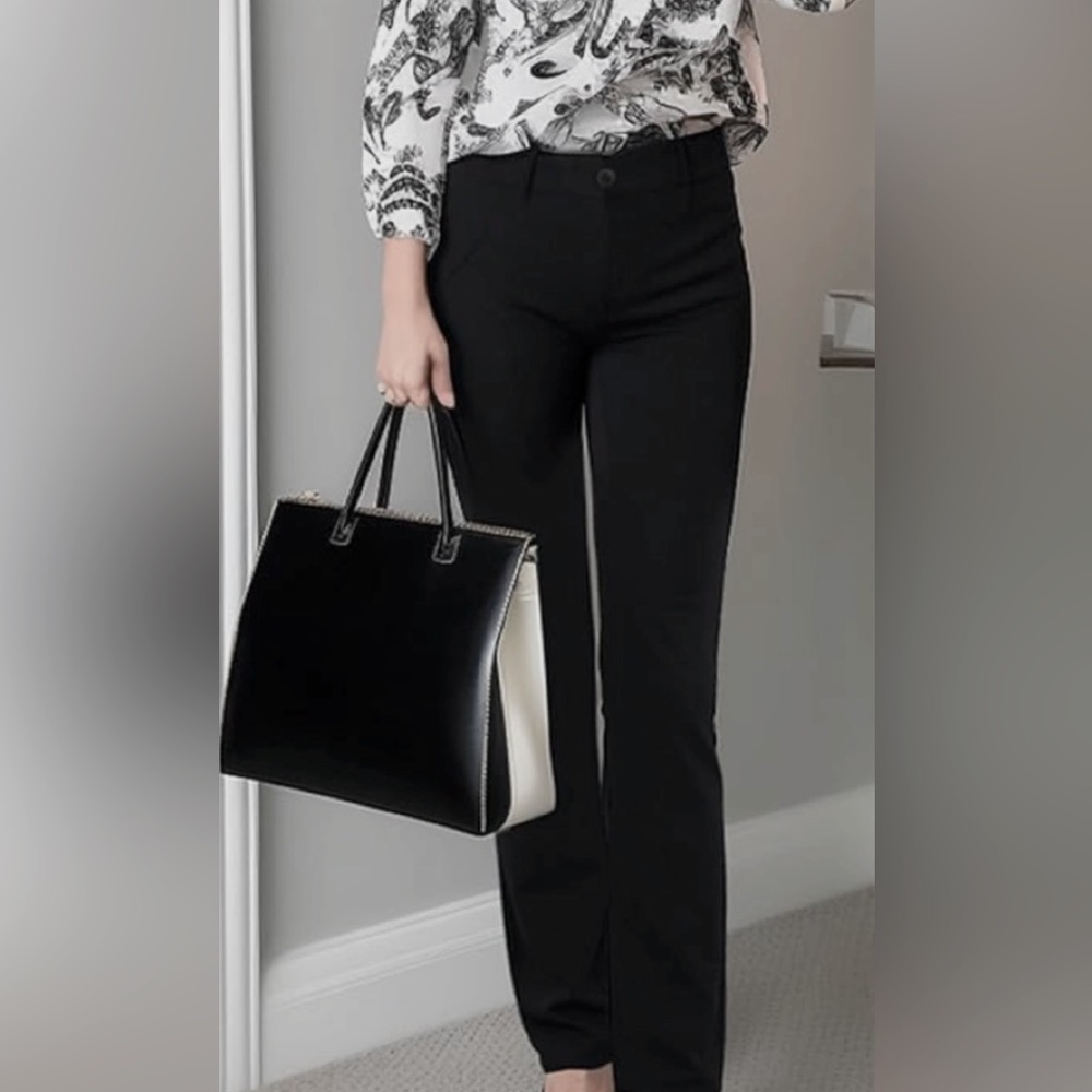 NWOT BANETTETA Dress Pants Black Slacks High Waisted Petite Straight Leg